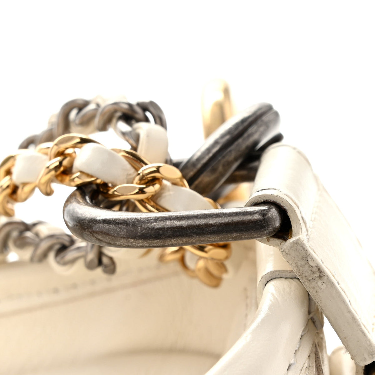 Small Calfskin Hobo Bag - White