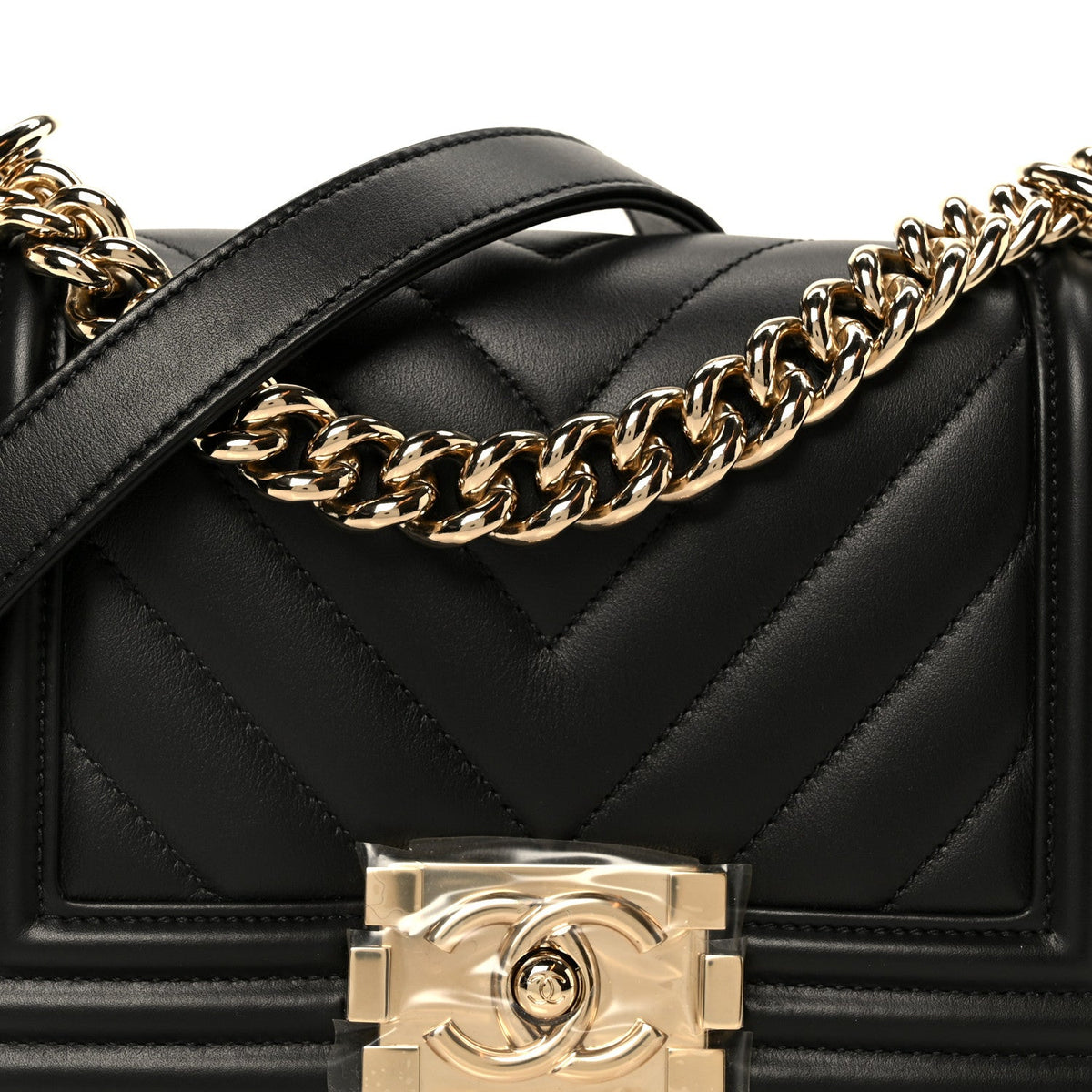 Small Quilted Lambskin Flap Shoulder Bag - Black