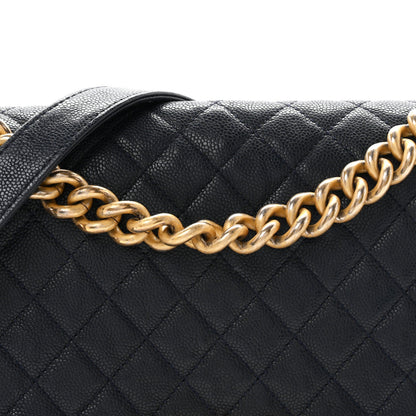 Medium Quilted Caviar Flap Shoulder Bag