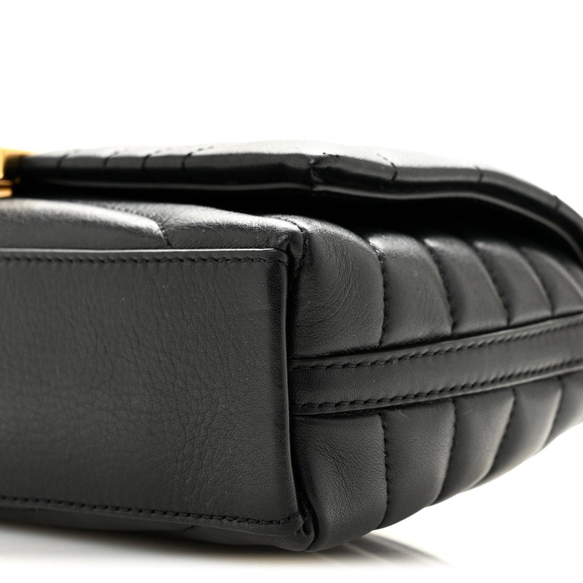 Small Quilted Calfskin Shoulder Bag - Black