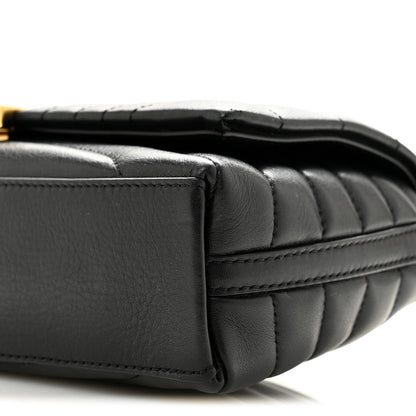 Small Quilted Calfskin Shoulder Bag - Black