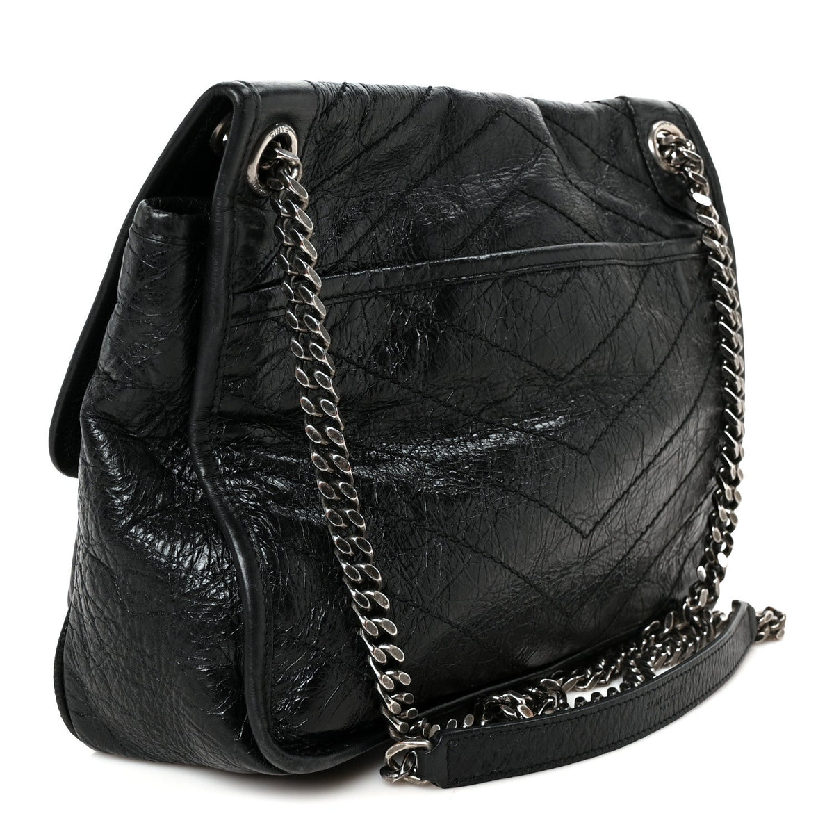 Medium Calfskin Satchel Bag - Black