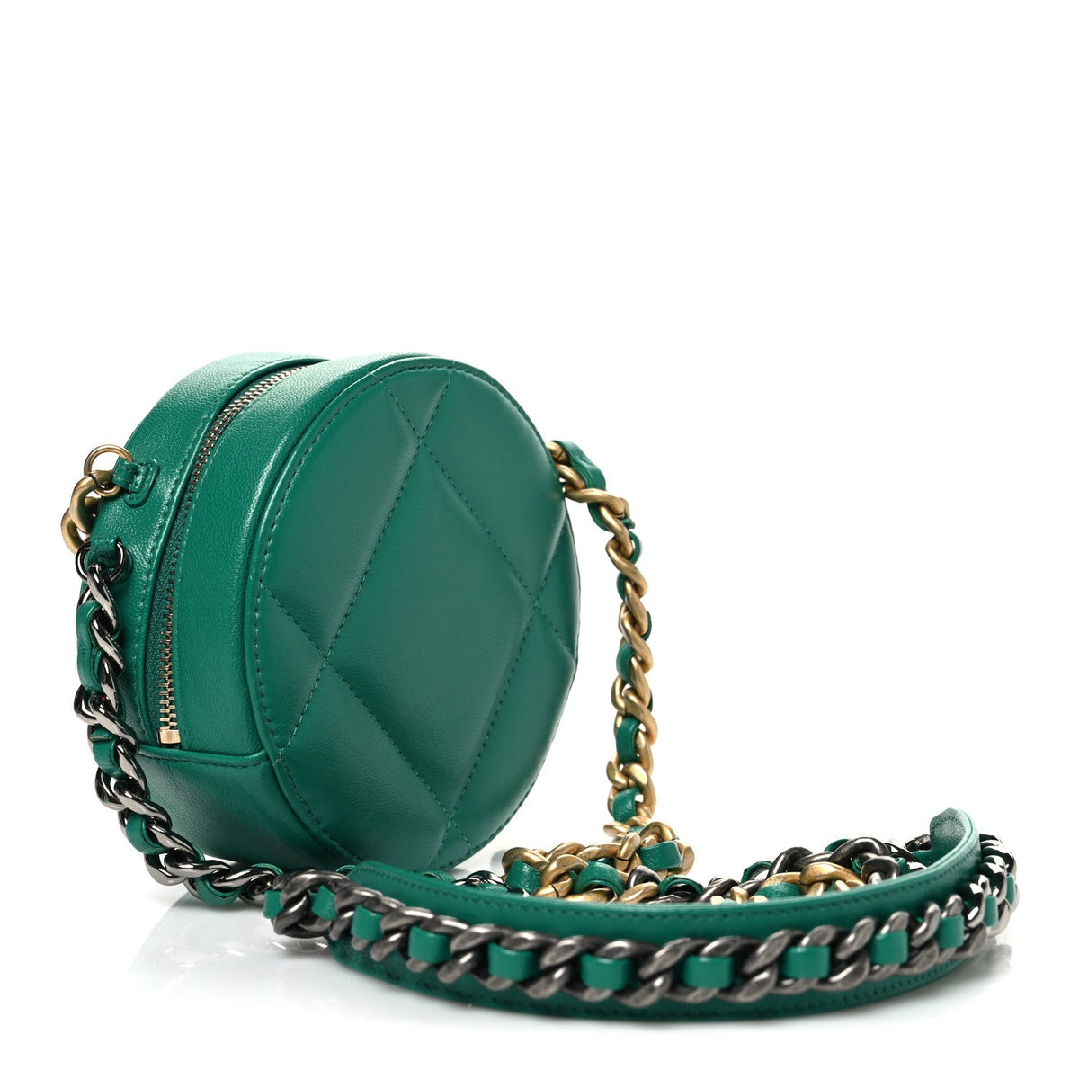 Quilted Lambskin Clutch Bag - Green