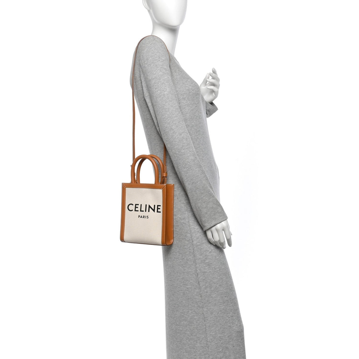 Mini Calfskin Canvas Handbag - Natural
