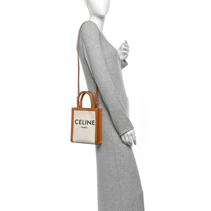 Mini Calfskin Canvas Handbag - Natural