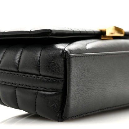 Small Quilted Calfskin Shoulder Bag - Black
