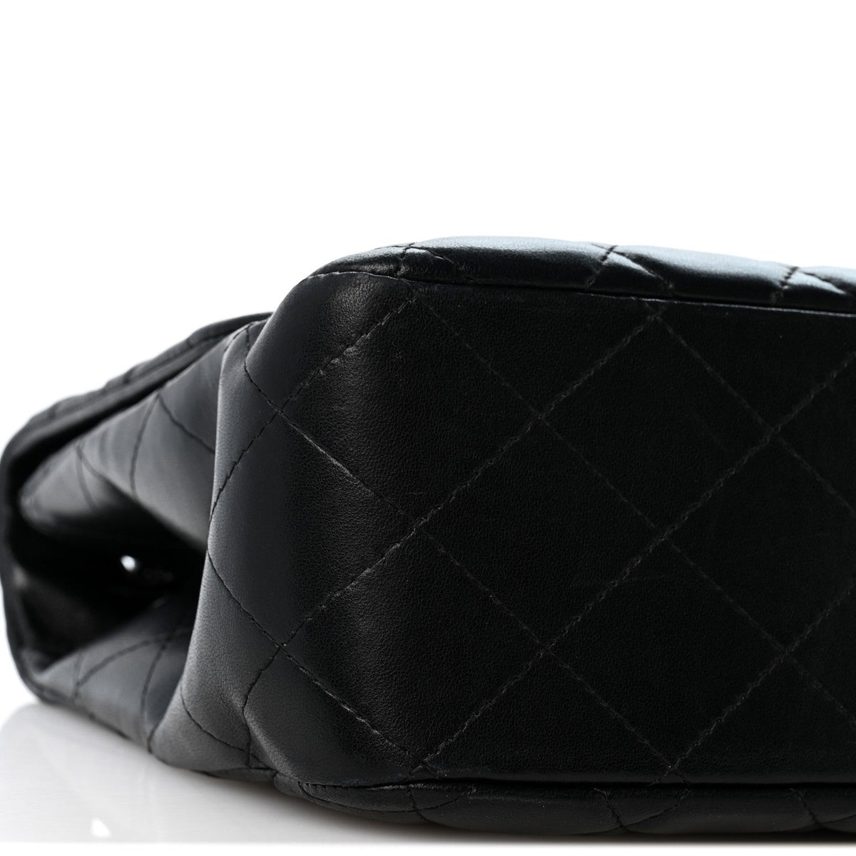 Quilted Lambskin Flap Shoulder Bag - Black