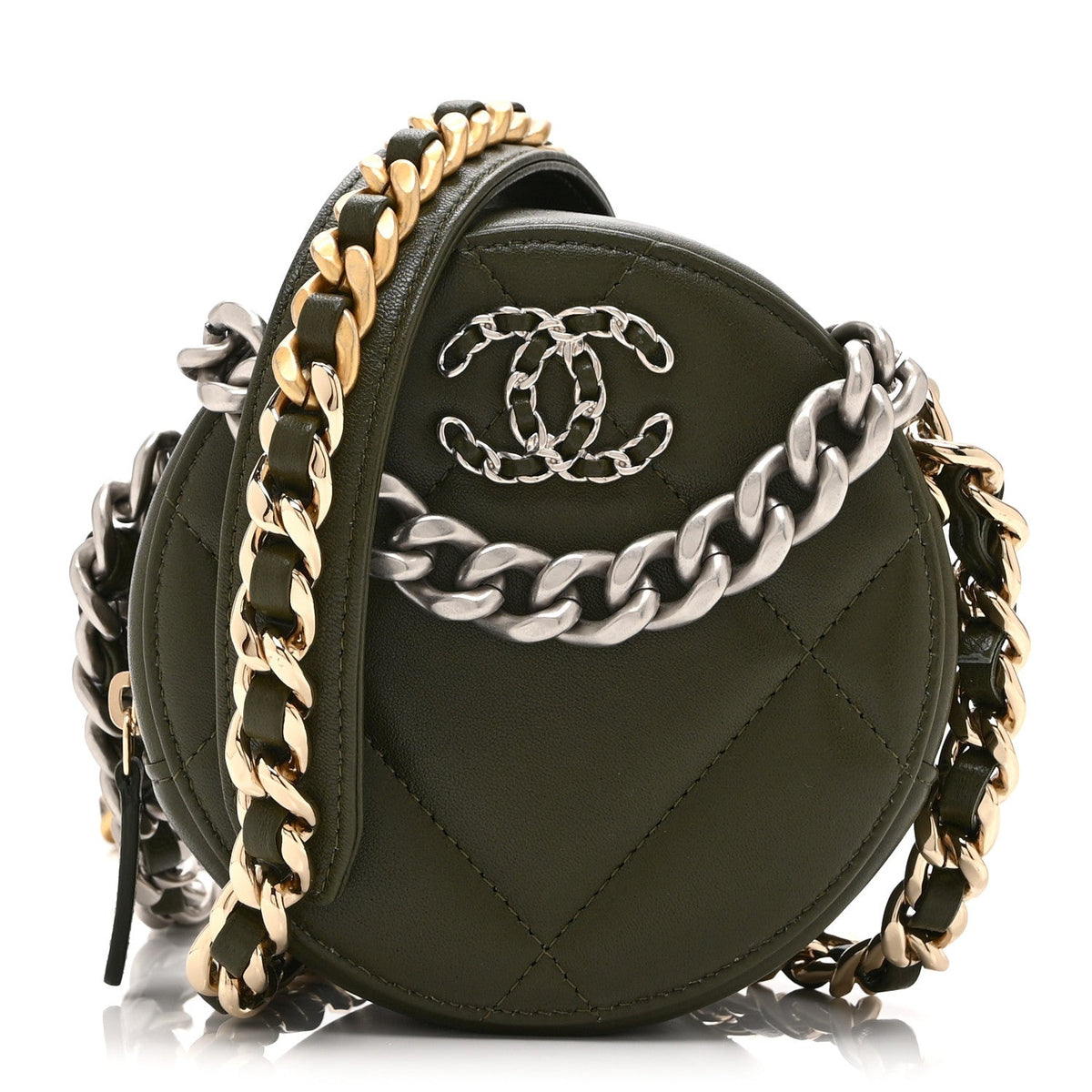 Quilted Lambskin Clutch Bag - Green