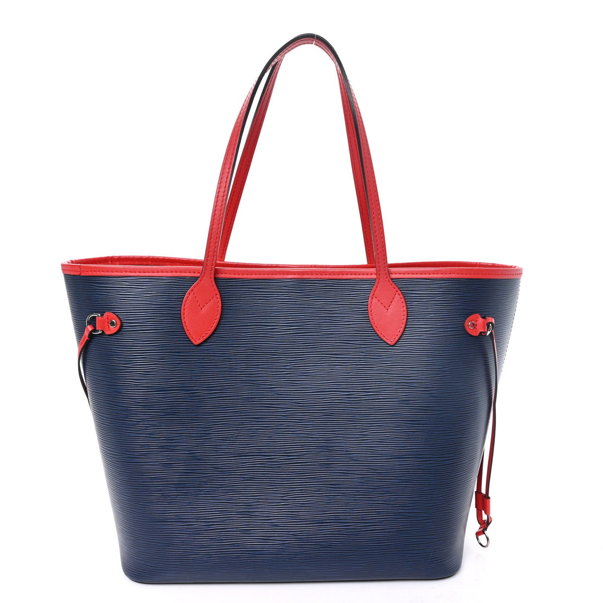 Epi Neverfull Mm Indigo Coquelicot Handbag