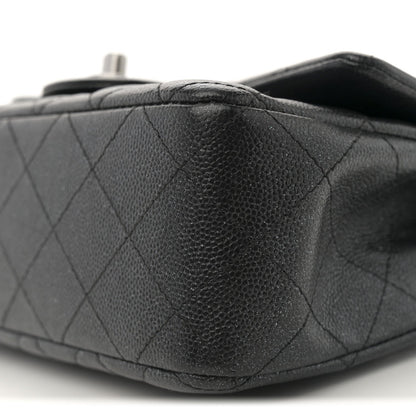 Mini Quilted Caviar Flap Shoulder Bag - Tan