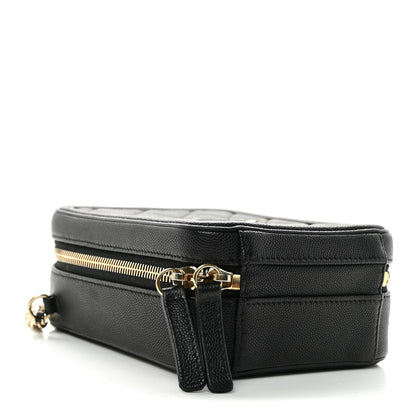Quilted Caviar Handbag - Black