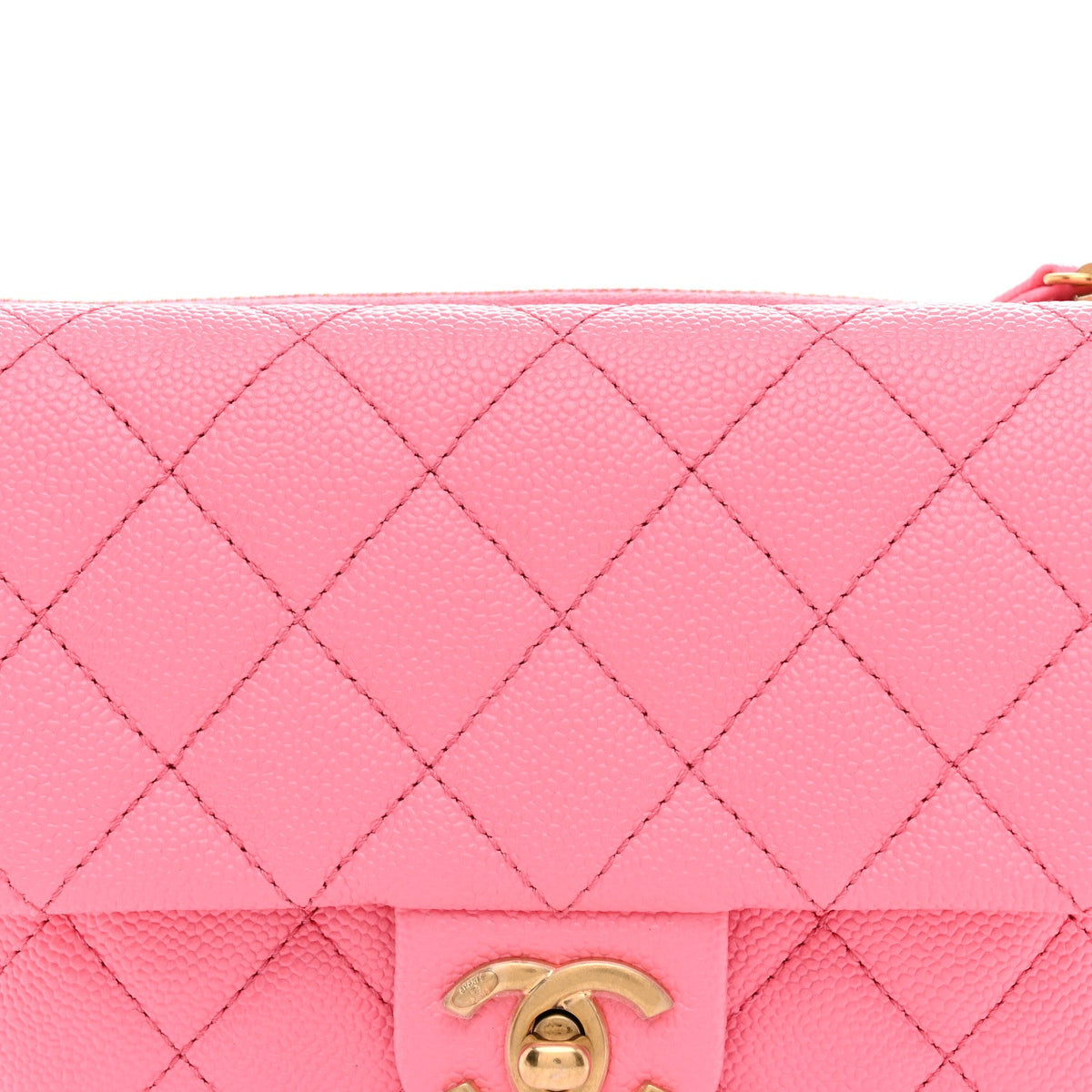 Caviar Flap Shoulder Bag - Pink