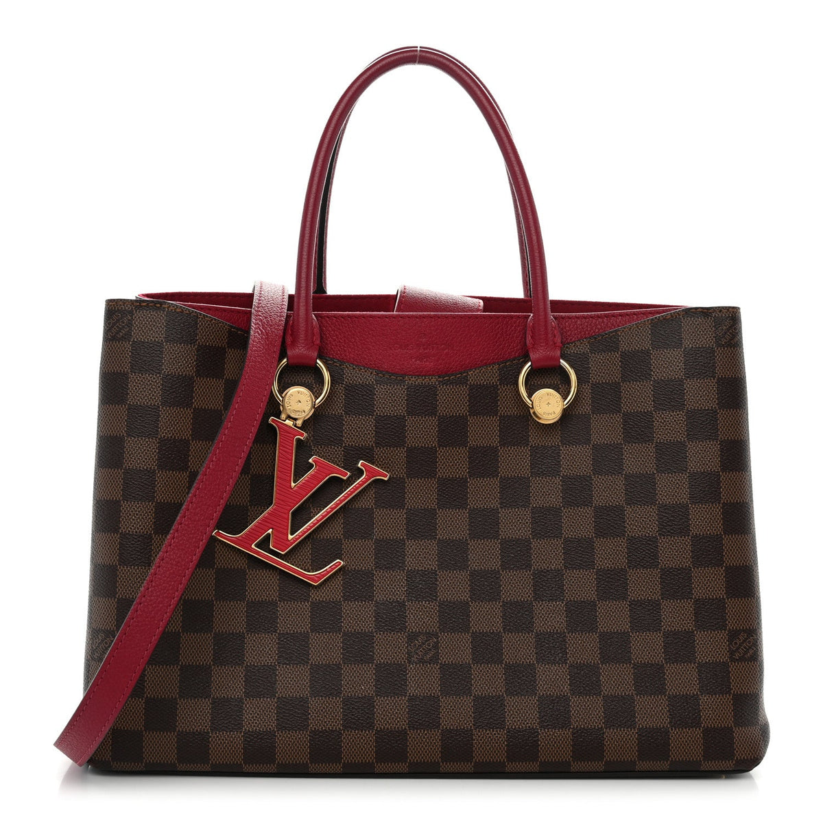 Damier Ebene Lv Riverside Lie De Vin Handbag