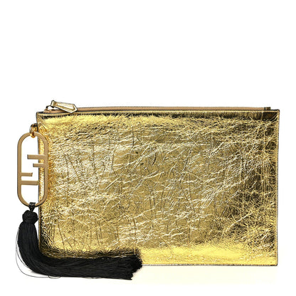 Large Lambskin Pouch - Gold