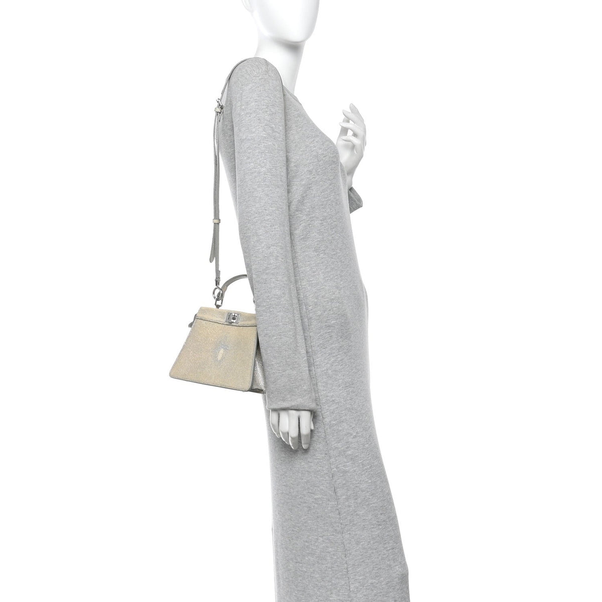Nappa Satchel Bag - Gray