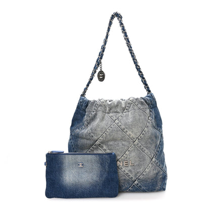 Small Quilted Handbag - Blue