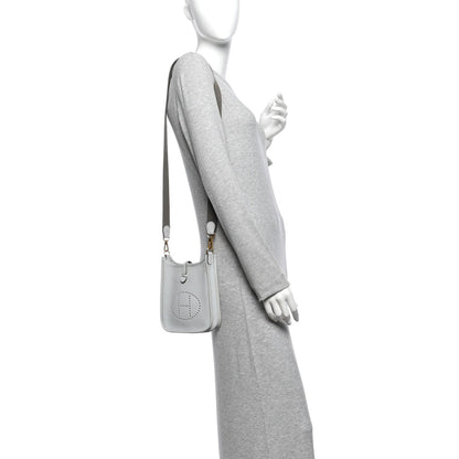 Taurillon Clemence Evelyne Tpm Bleu Pale Handbag
