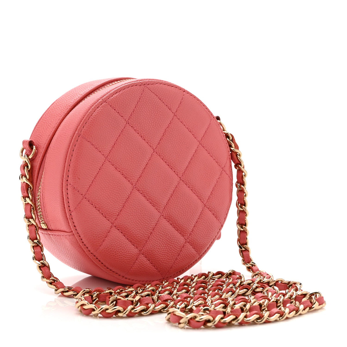 Quilted Caviar Clutch Bag - Pink