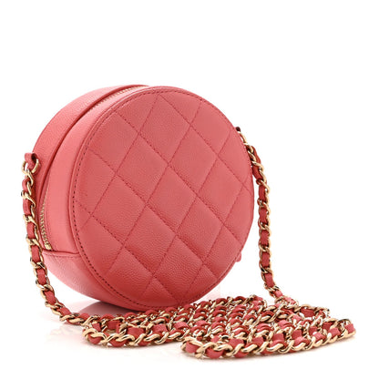 Quilted Caviar Clutch Bag - Pink