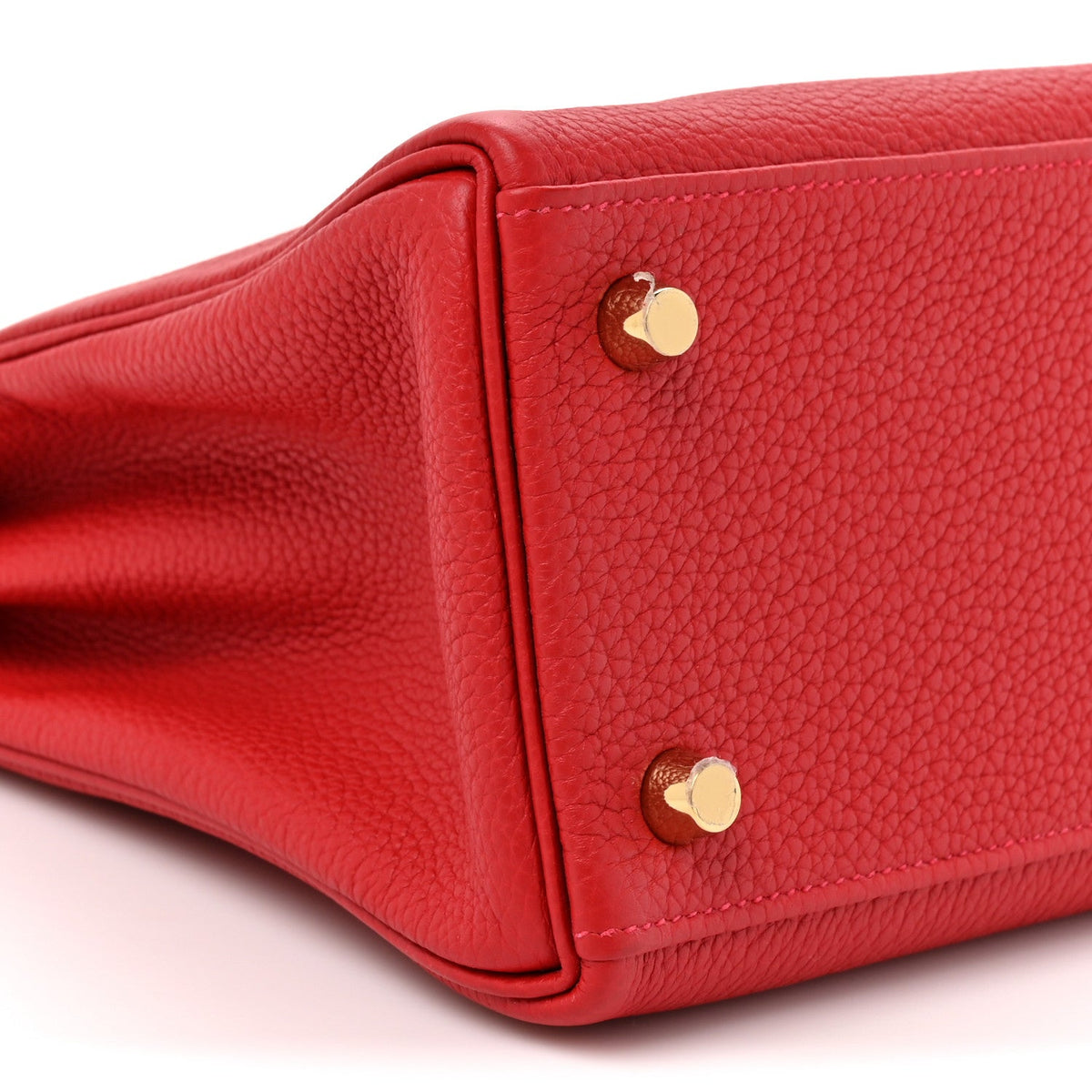 Togo Kelly Retourne 25 Rouge Casaque Handbag