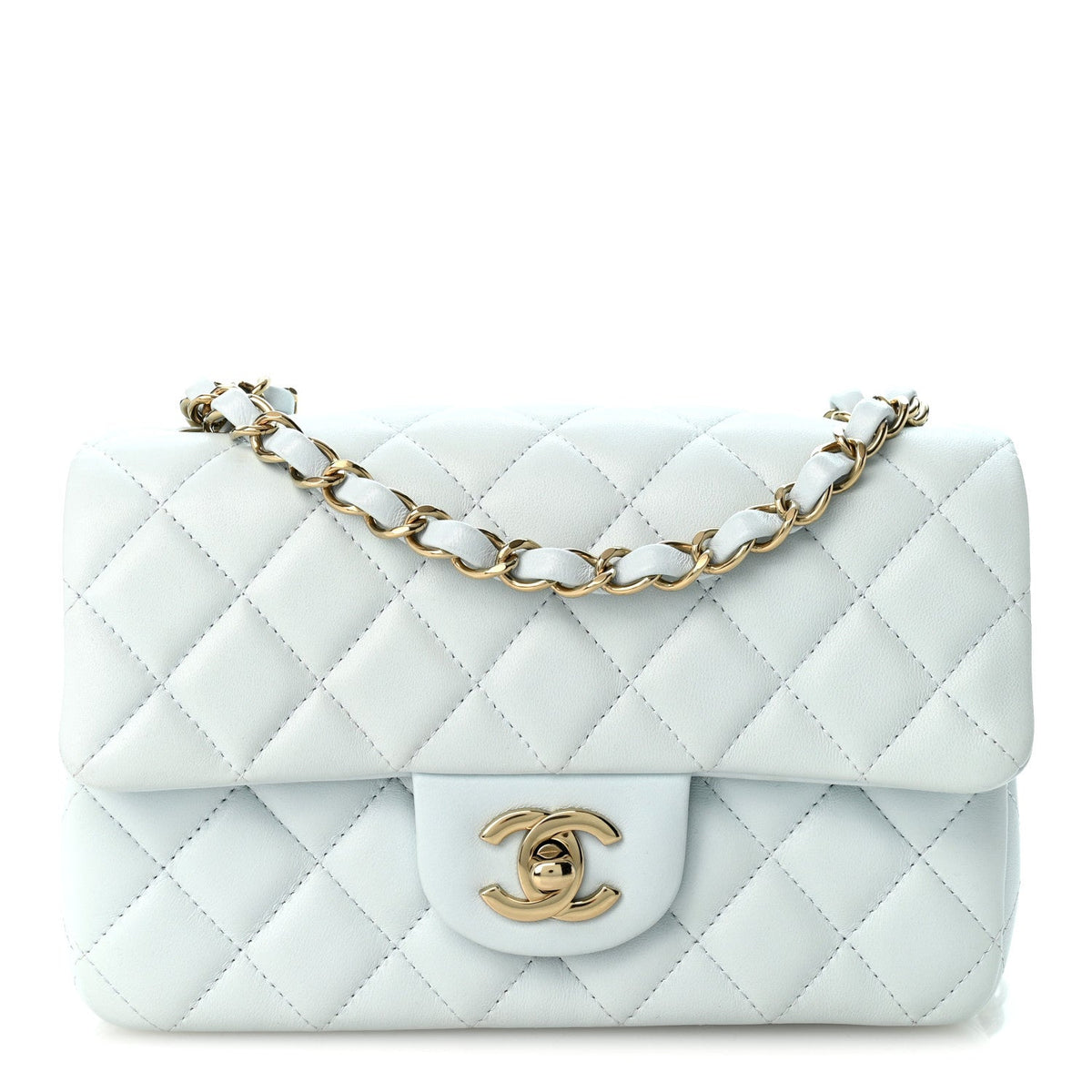 Mini Quilted Lambskin Flap Shoulder Bag - Tan