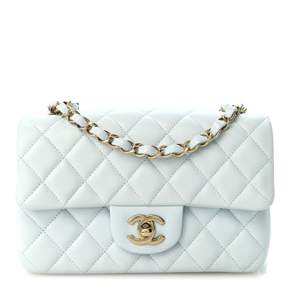 Mini Quilted Lambskin Flap Shoulder Bag - Tan