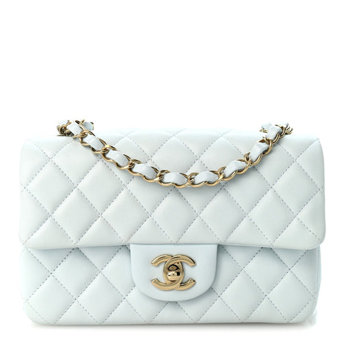 Mini Quilted Lambskin Flap Shoulder Bag - Tan