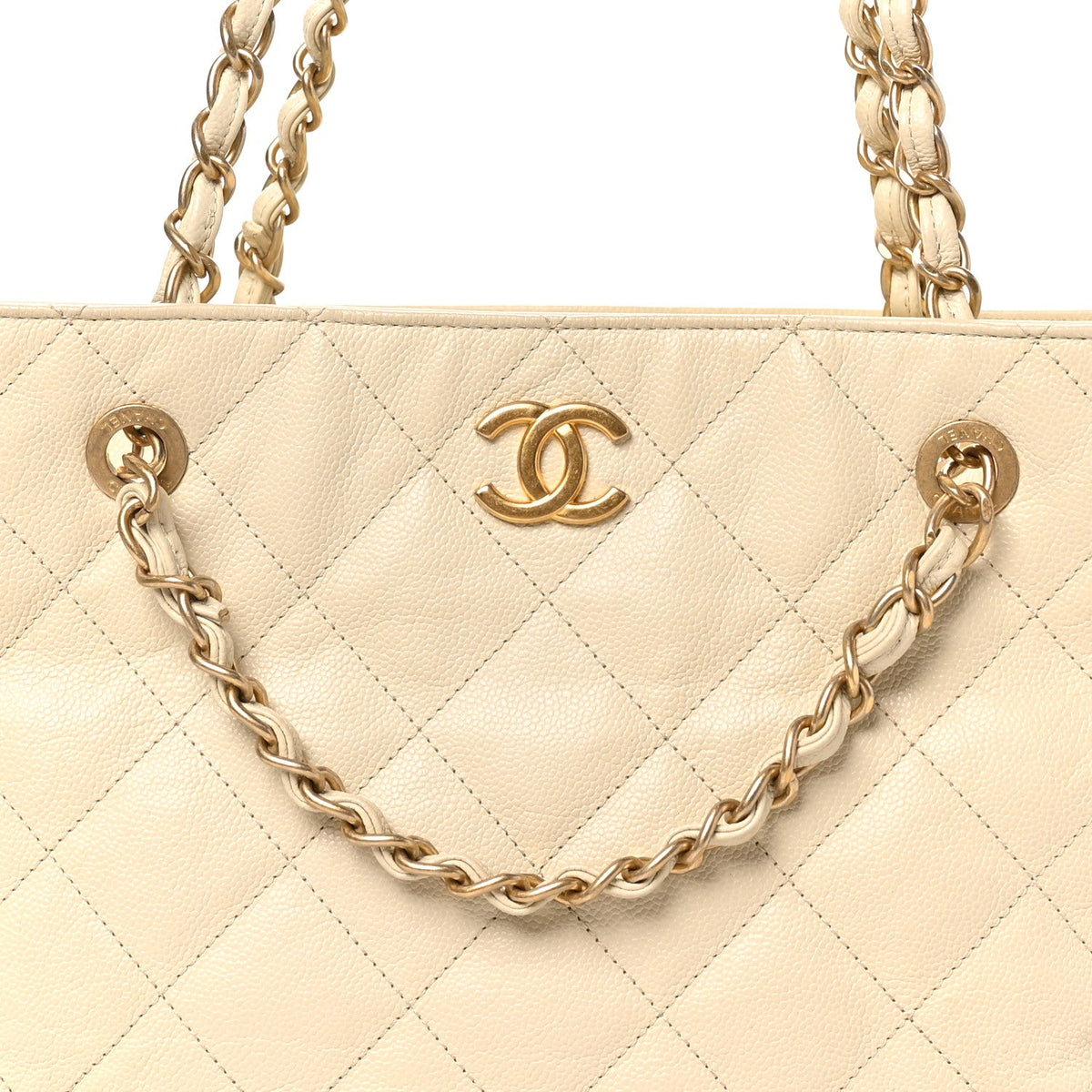 Small Quilted Caviar Tote Bag