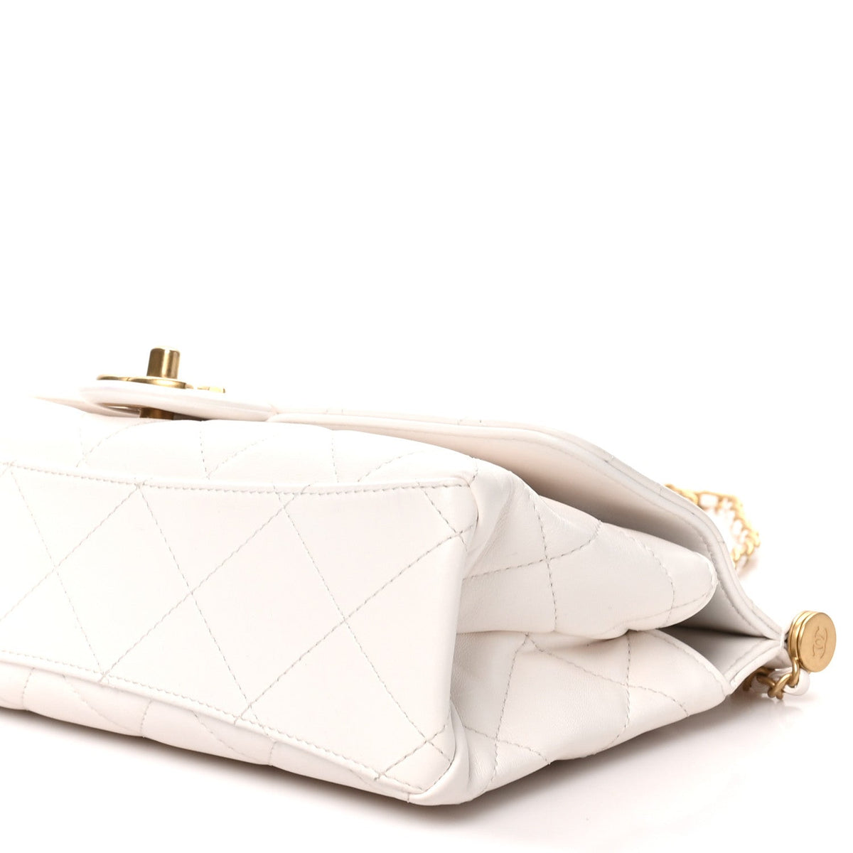 Lambskin Flap Shoulder Bag - White