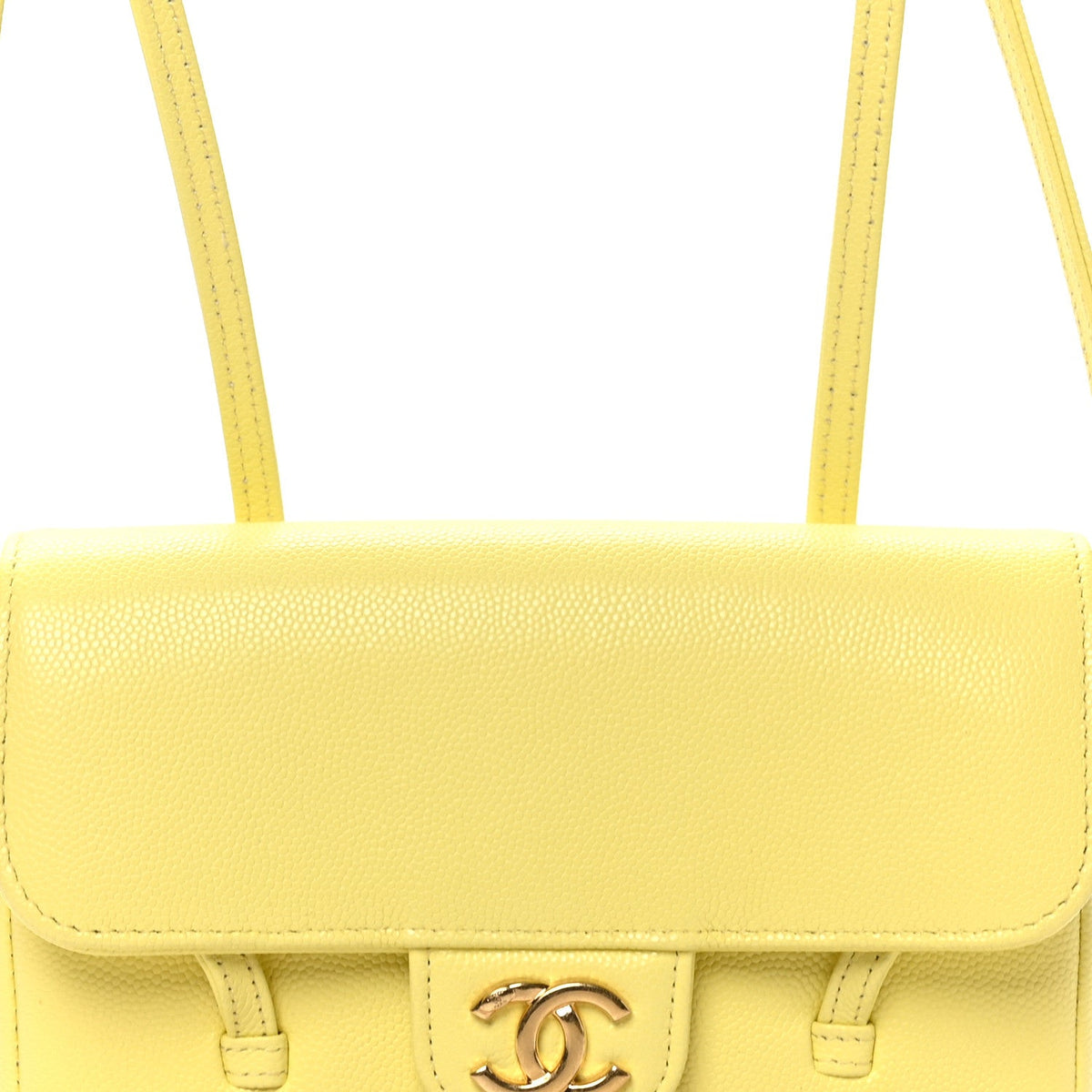 Mini Caviar Shoulder Bag - Yellow