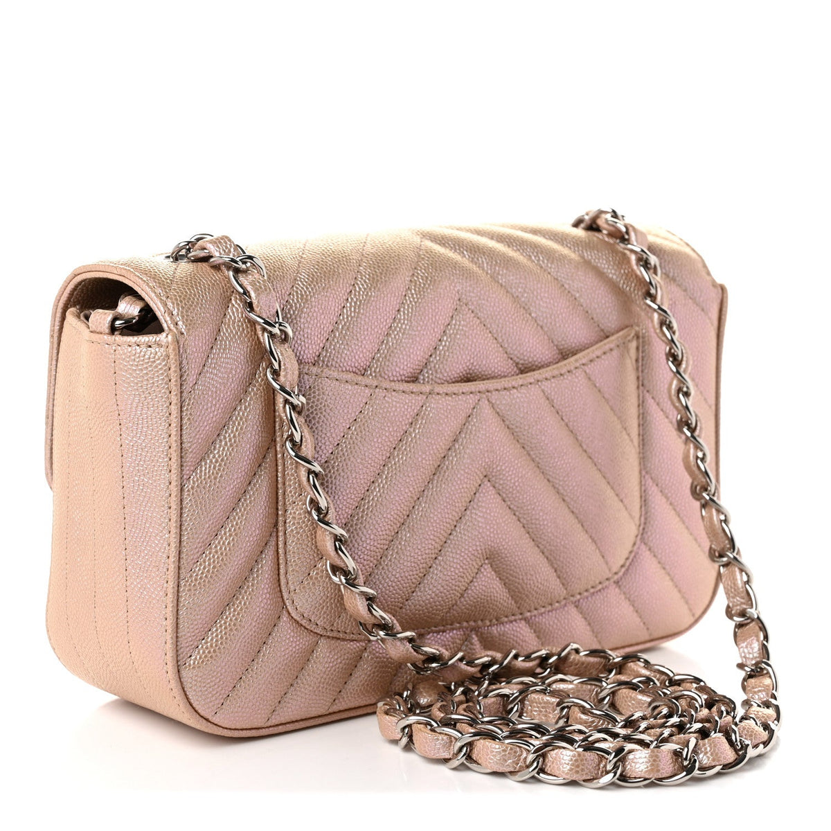 Mini Quilted Caviar Flap Shoulder Bag - Tan