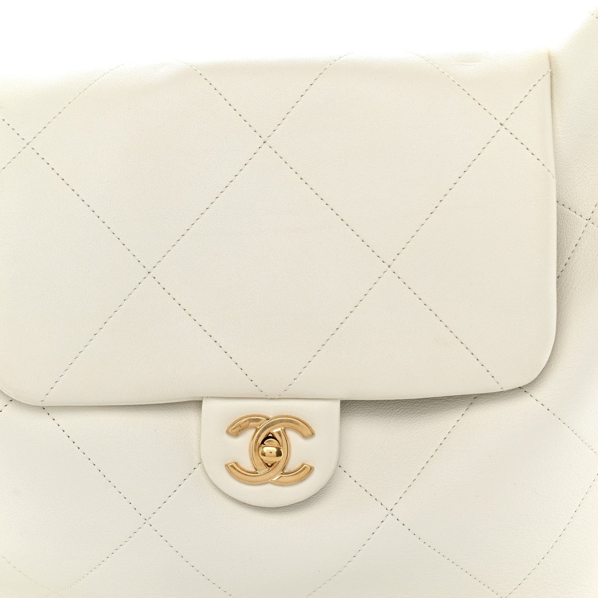 Small Quilted Calfskin Hobo Bag - White