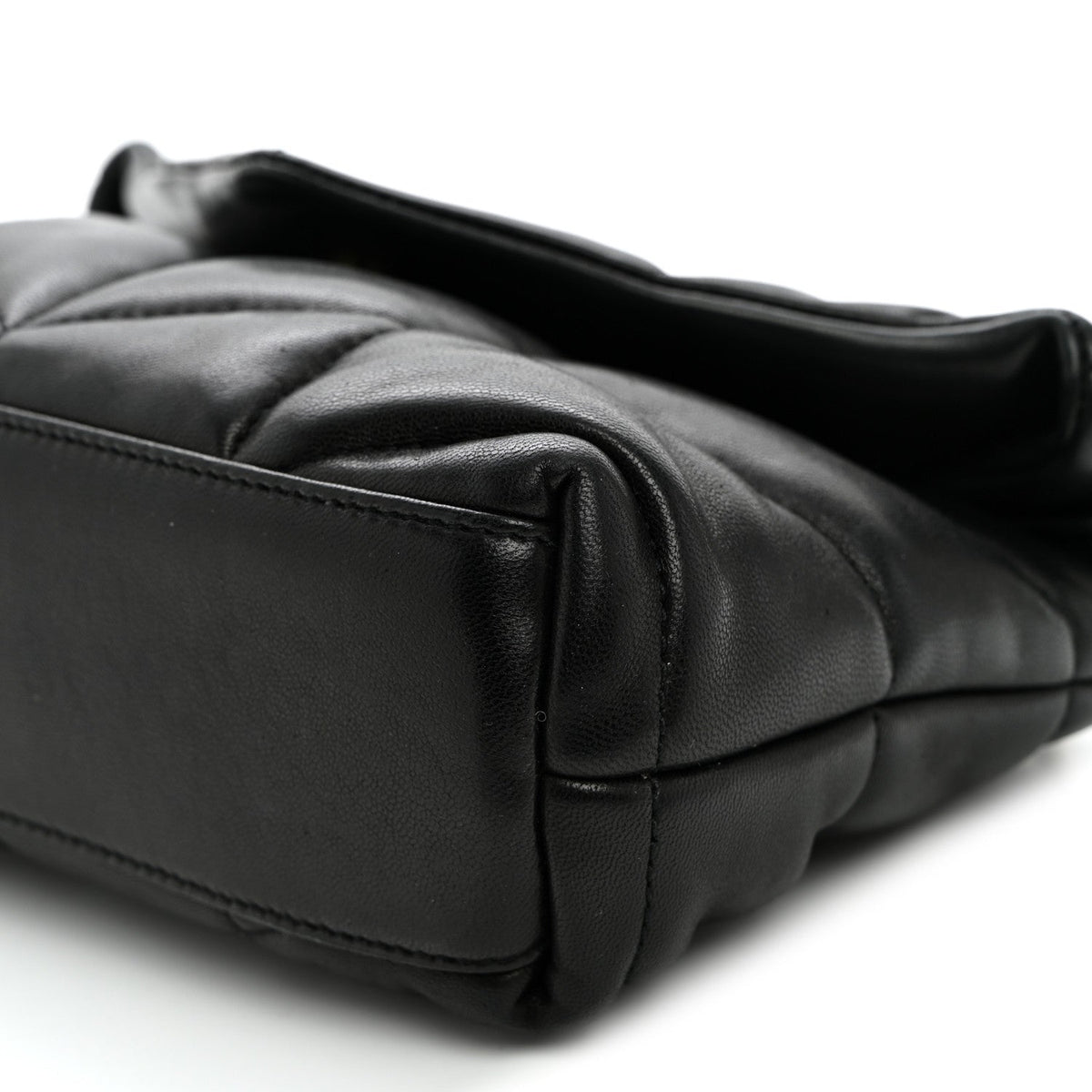 Quilted Lambskin Satchel Bag - Black