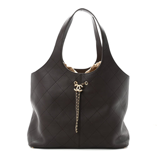 Maxi Calfskin Handbag - Brown