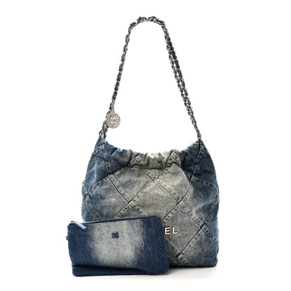 Small Quilted Handbag - Blue