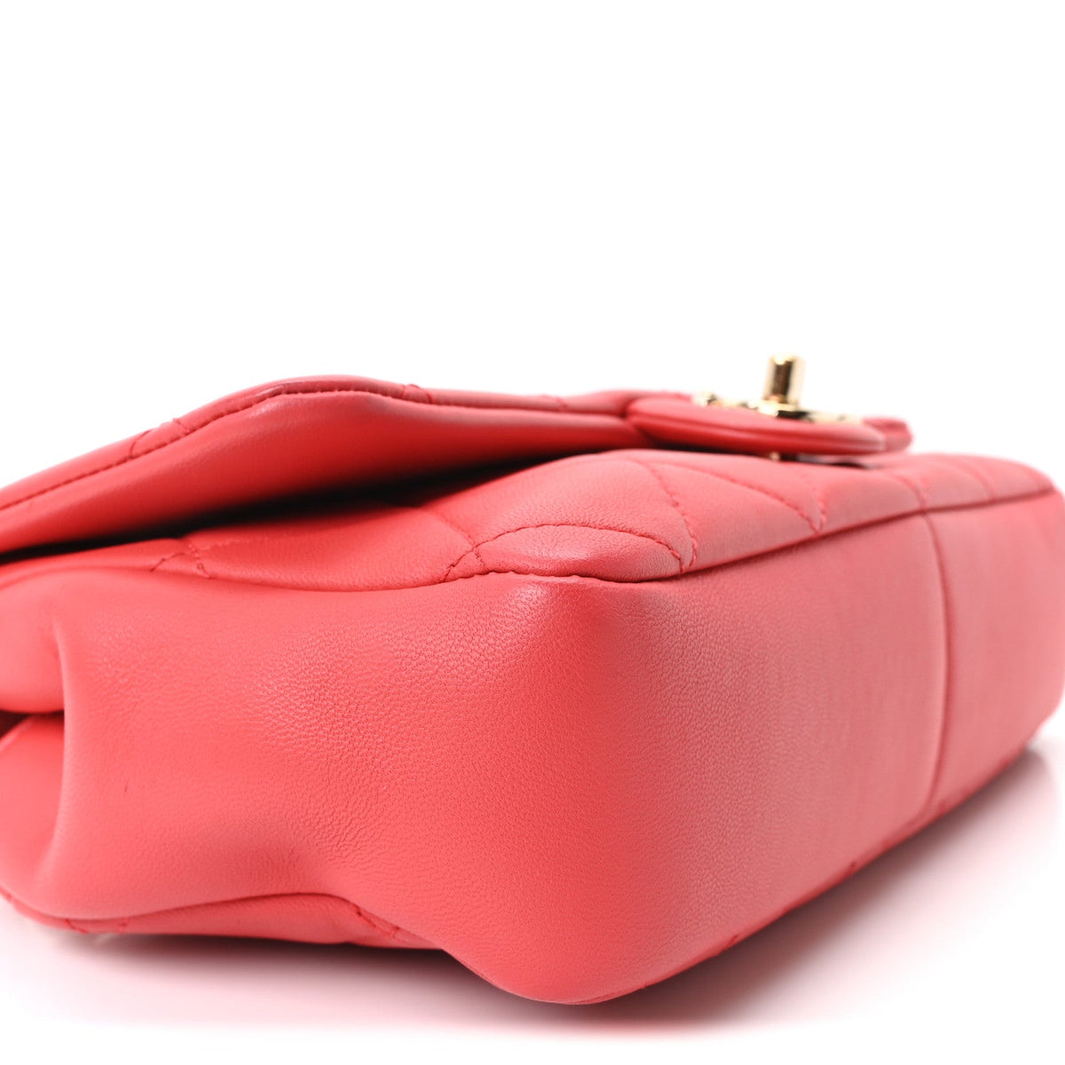 Quilted Lambskin Flap Shoulder Bag - Red