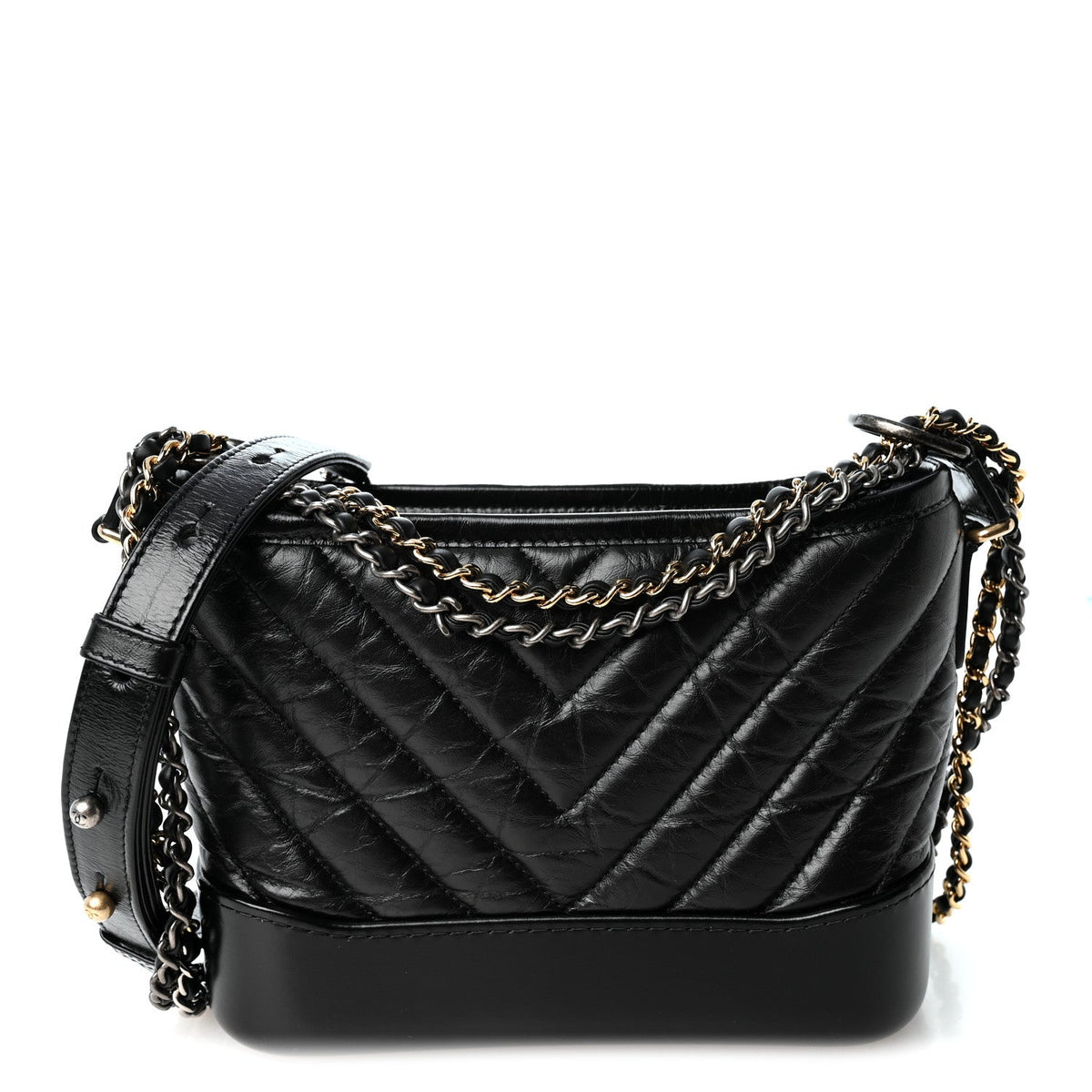 Small Quilted Calfskin Hobo Bag - Black