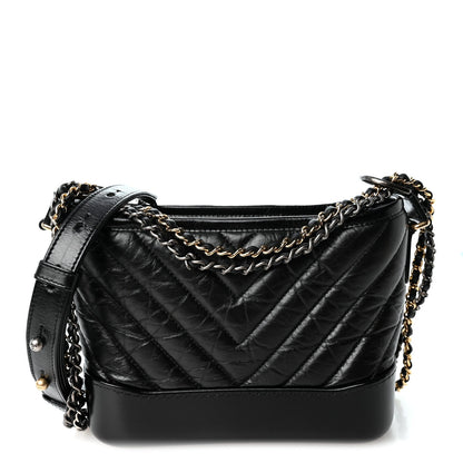 Small Quilted Calfskin Hobo Bag - Black