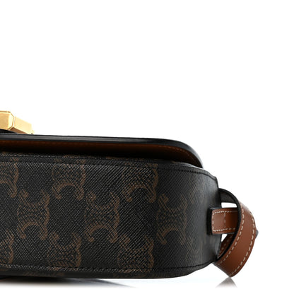 Calfskin Canvas Clutch Bag - Tan