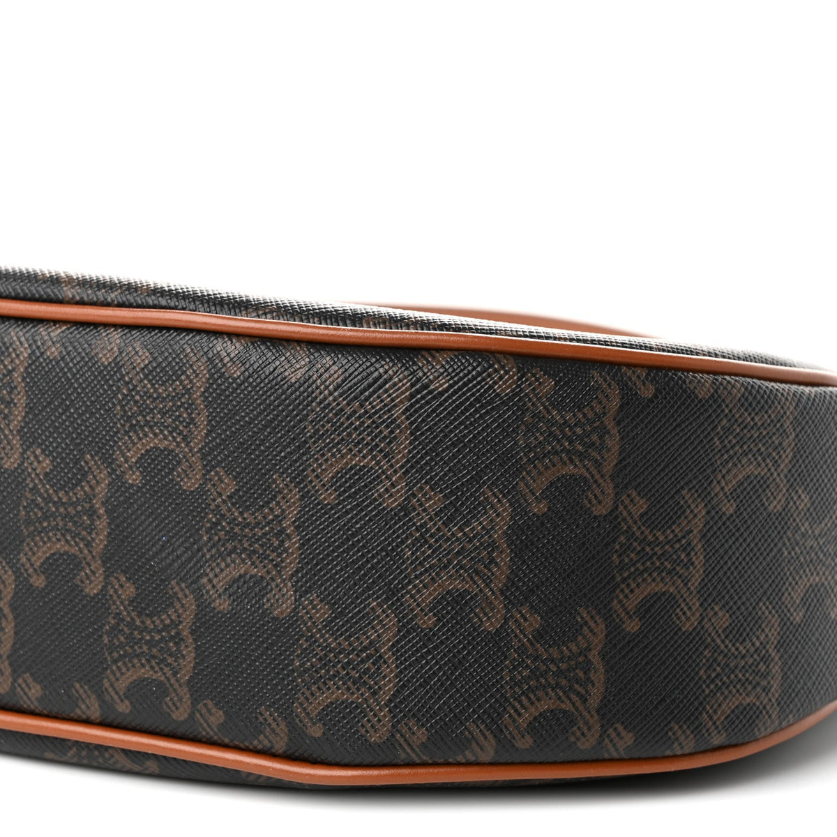Calfskin Canvas Shoulder Bag - Tan