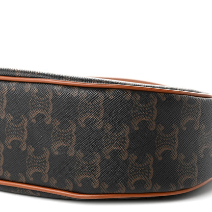 Calfskin Canvas Shoulder Bag - Tan