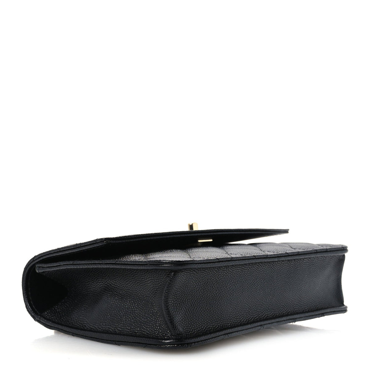 Quilted Caviar Clutch Bag - Black