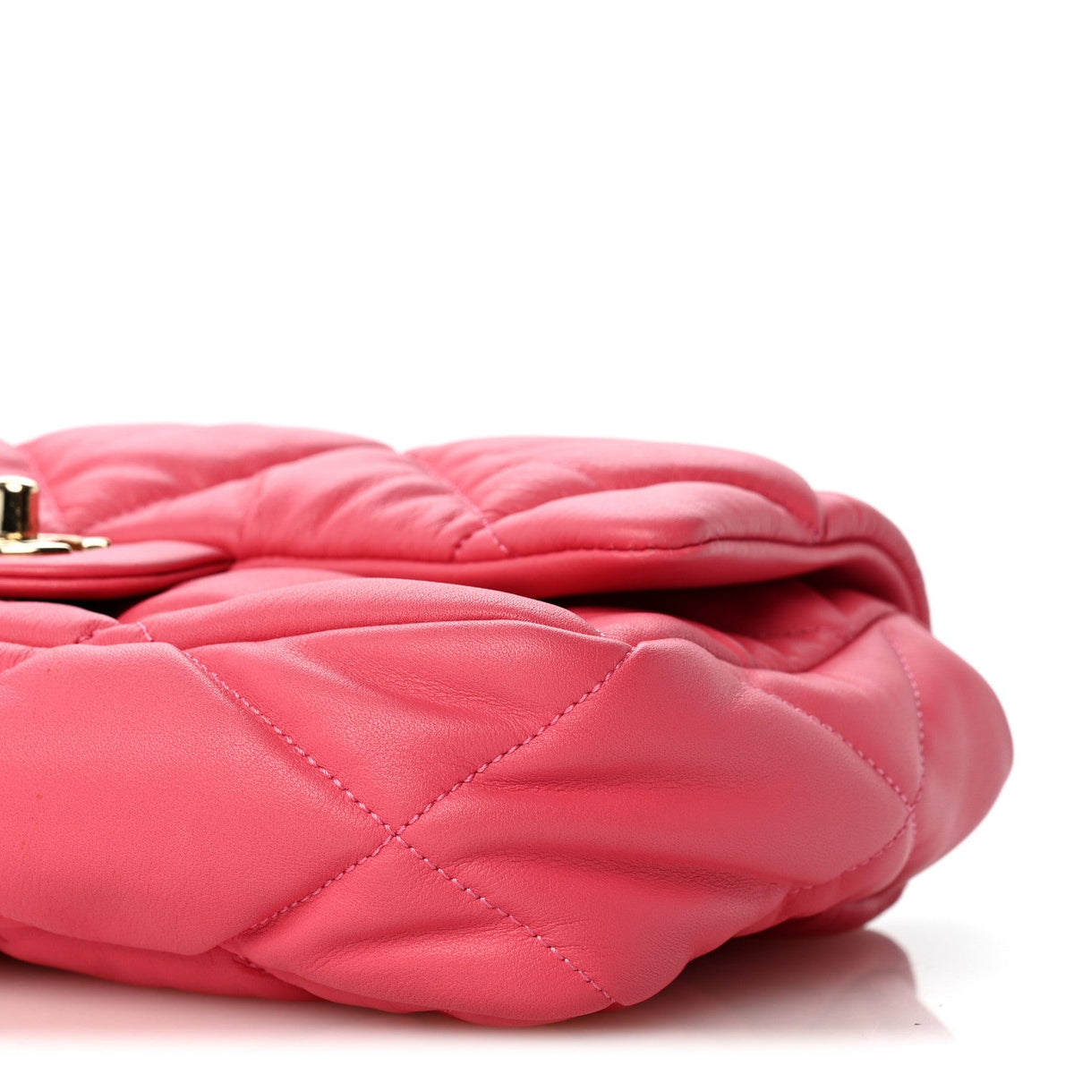 Medium Quilted Calfskin Flap Shoulder Bag - Pink