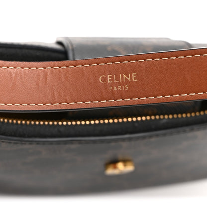 Medium Calfskin Canvas Shoulder Bag - Tan