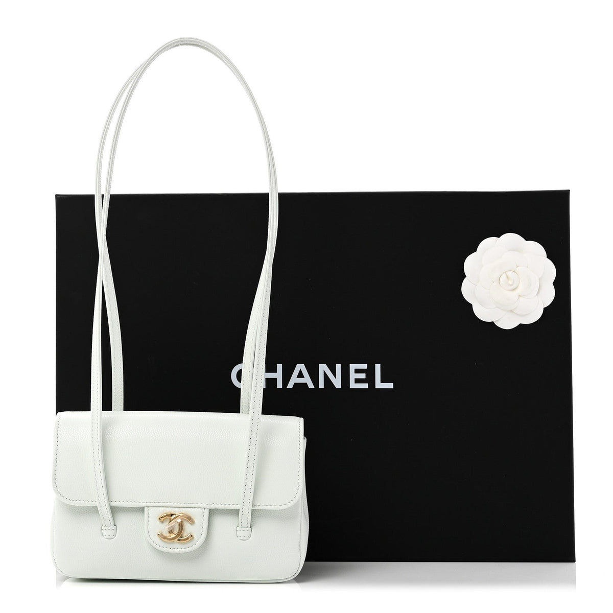 Mini Caviar Shoulder Bag - Light Blue