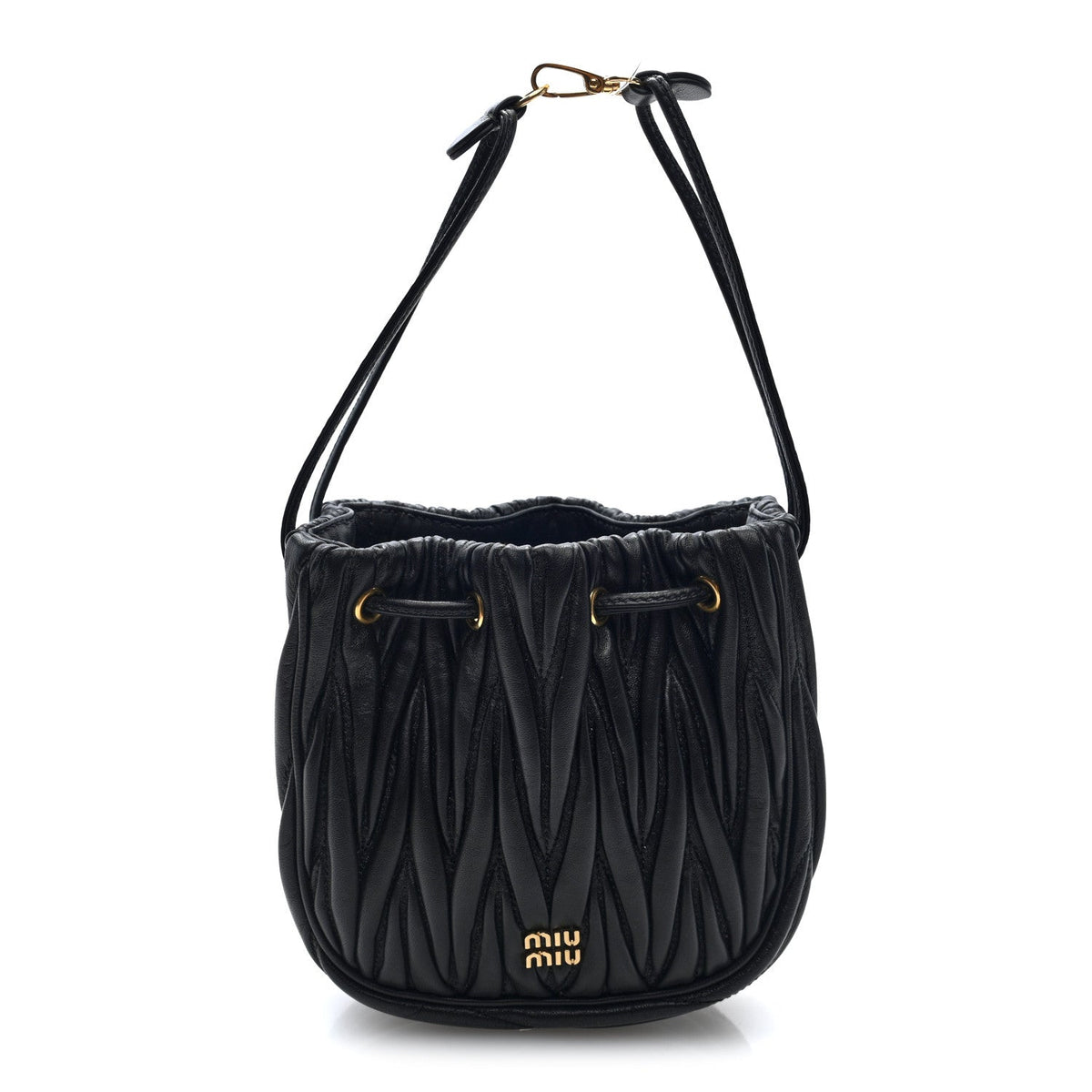 Mini Nappa Bucket Bag - Black