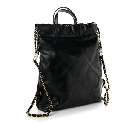 Quilted Calfskin Backpack - Black