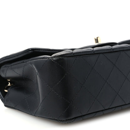 Mini Quilted Lambskin Flap Shoulder Bag - Tan