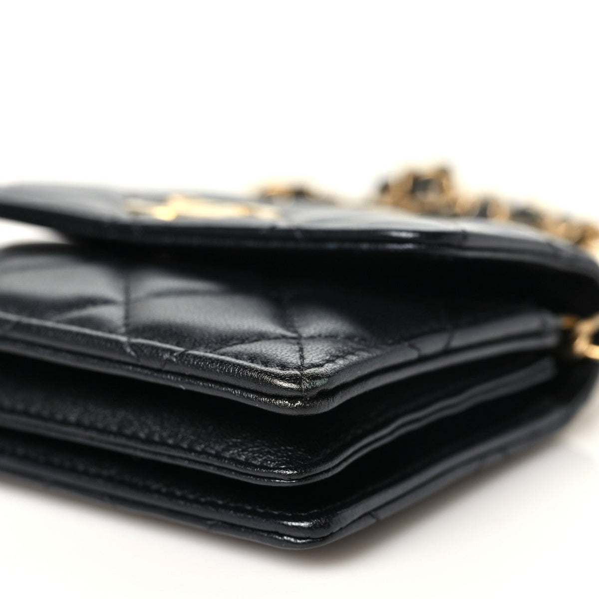 Quilted Lambskin Clutch Bag - Black