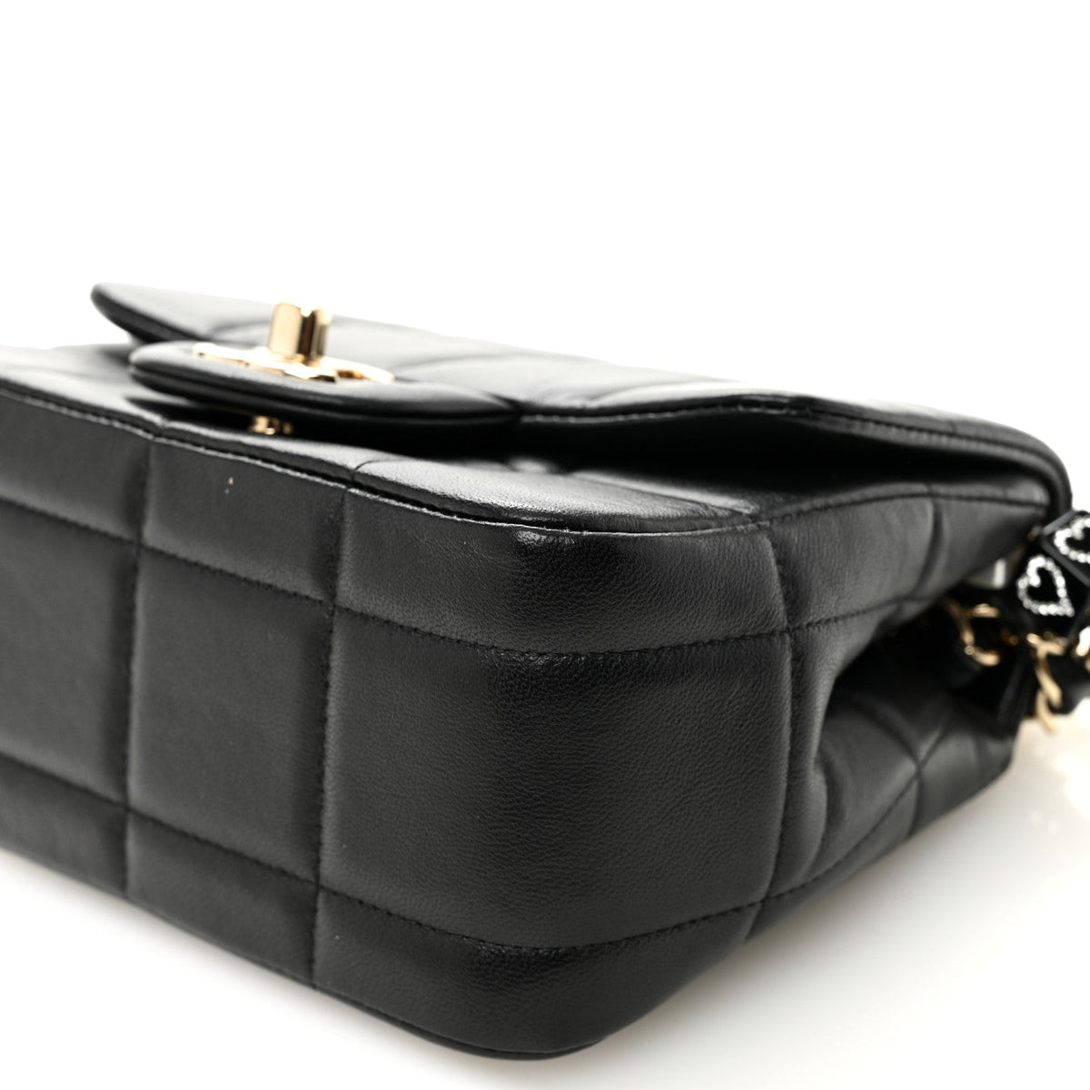 Mini Quilted Lambskin Flap Shoulder Bag - Black